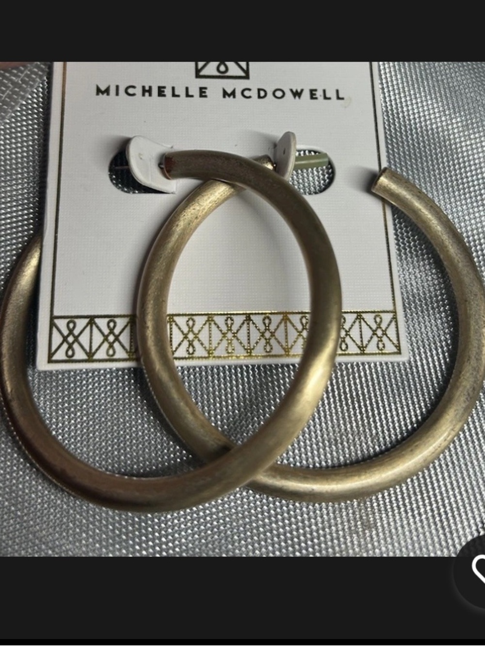 NWT Michelle McDowell Gold Hoop Earrings - Classic Round Post Backs